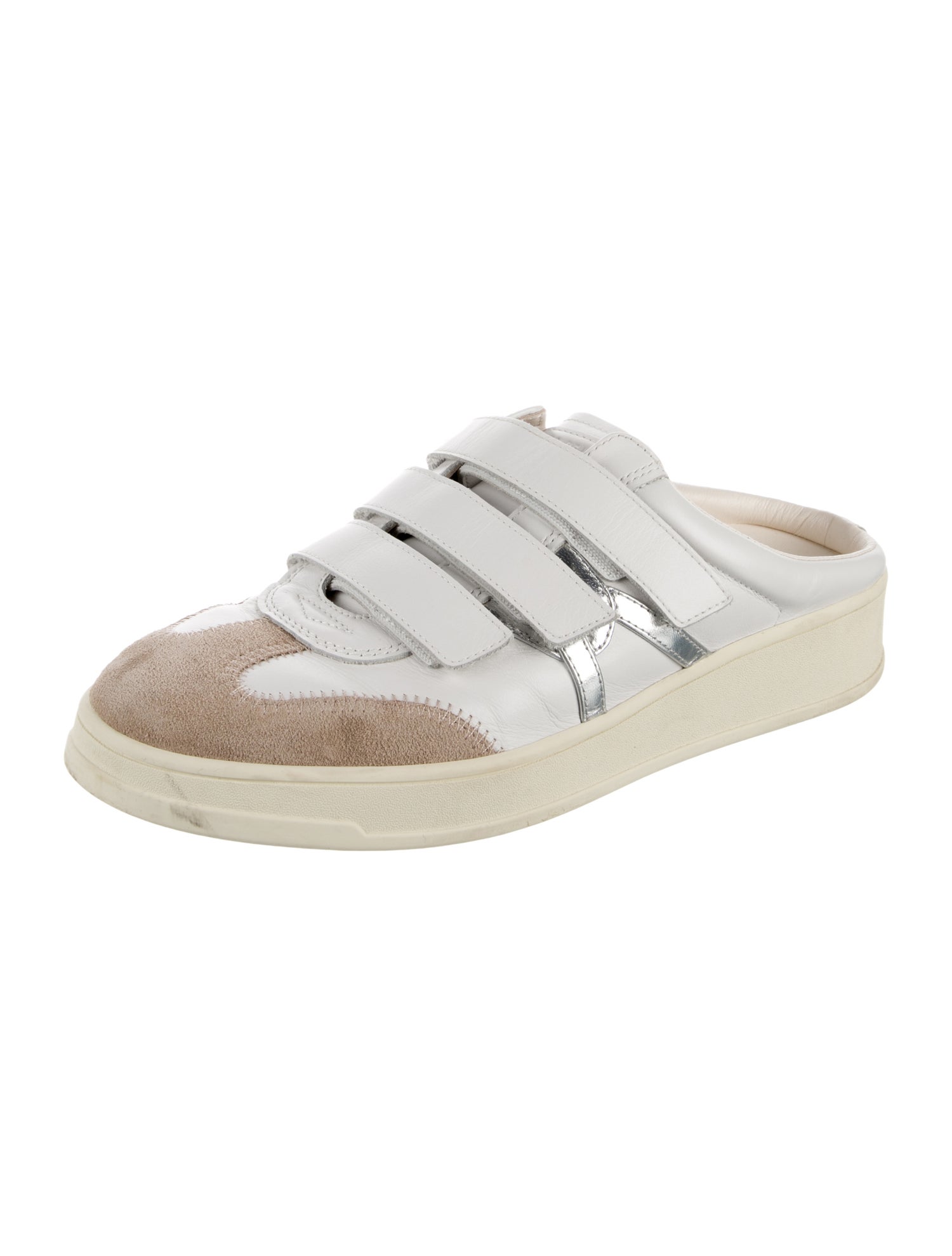 Veronica Beard Leather Colorblock Pattern Sneakers
