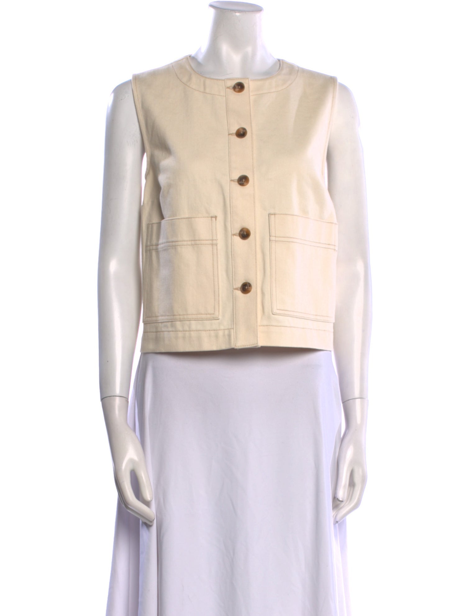 Veronica Beard Crew Neck Sleeveless Crop Top w/ Tags