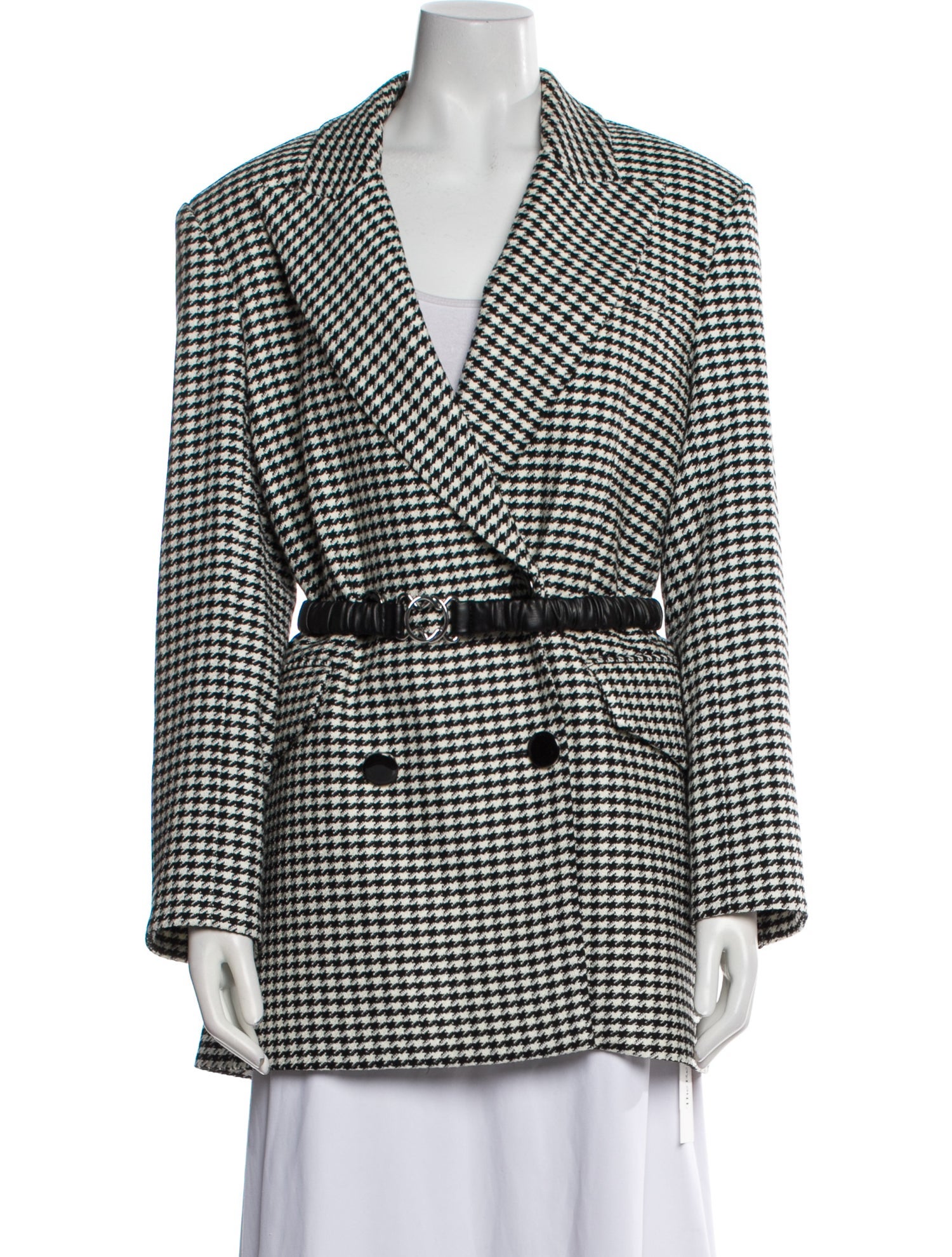 Veronica Beard Houndstooth Print Coat