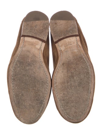 Veronica Beard Suede Chain-Link Accents Loafers
