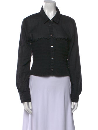 Veronica Beard Long Sleeve Button-Up Top