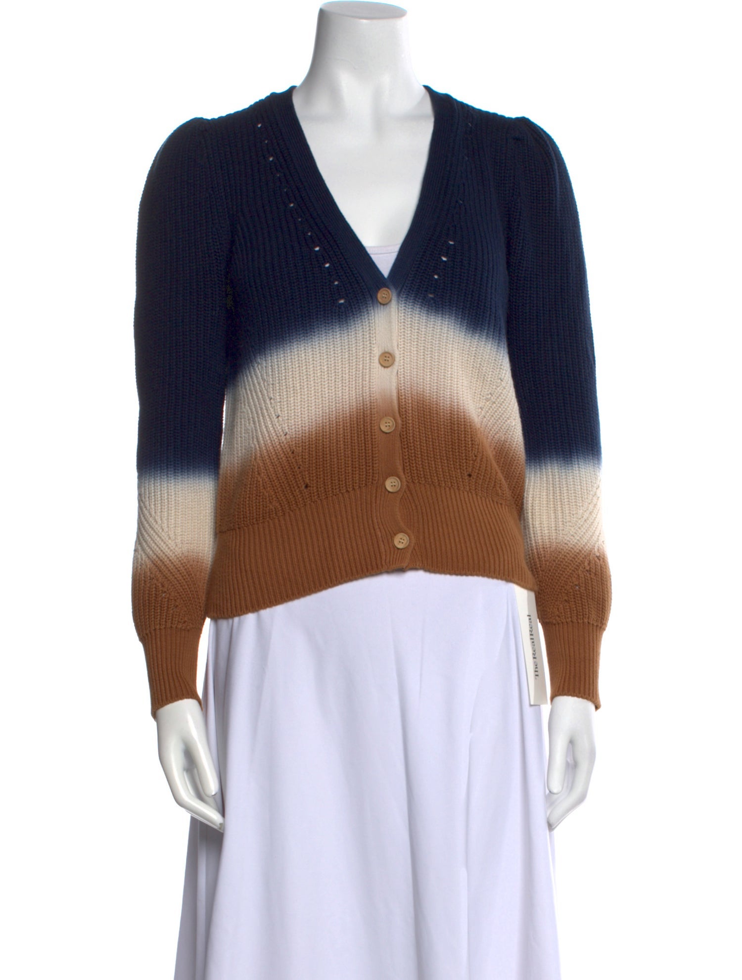 Veronica Beard Striped V-Neck Sweater