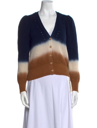 Veronica Beard Striped V-Neck Sweater