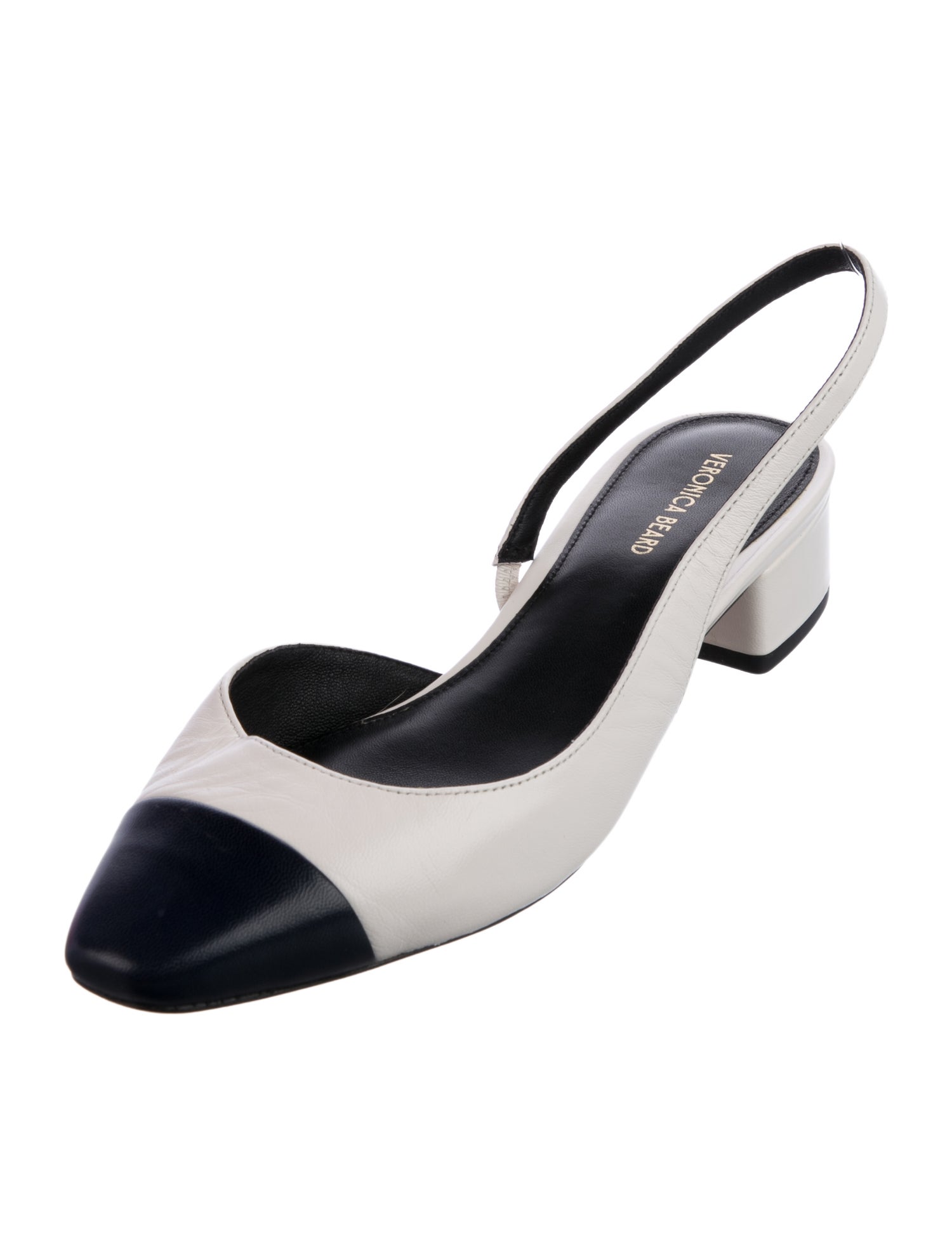 Veronica Beard Leather Colorblock Pattern Slingback Pumps