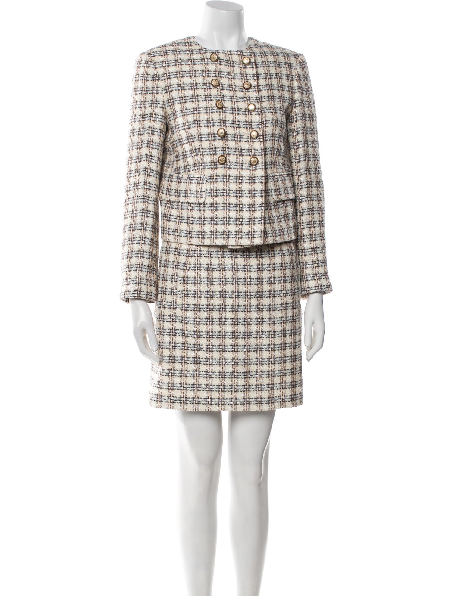 Veronica Beard Tweed Pattern Skirt Suit