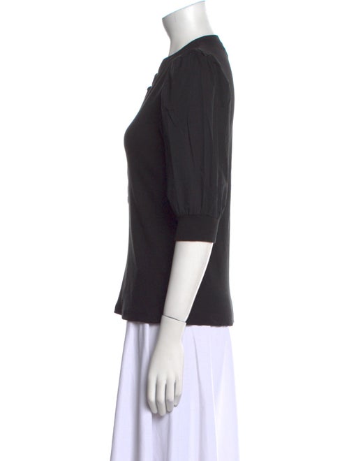 Veronica Beard V-Neck Three-Quarter Sleeve Polo