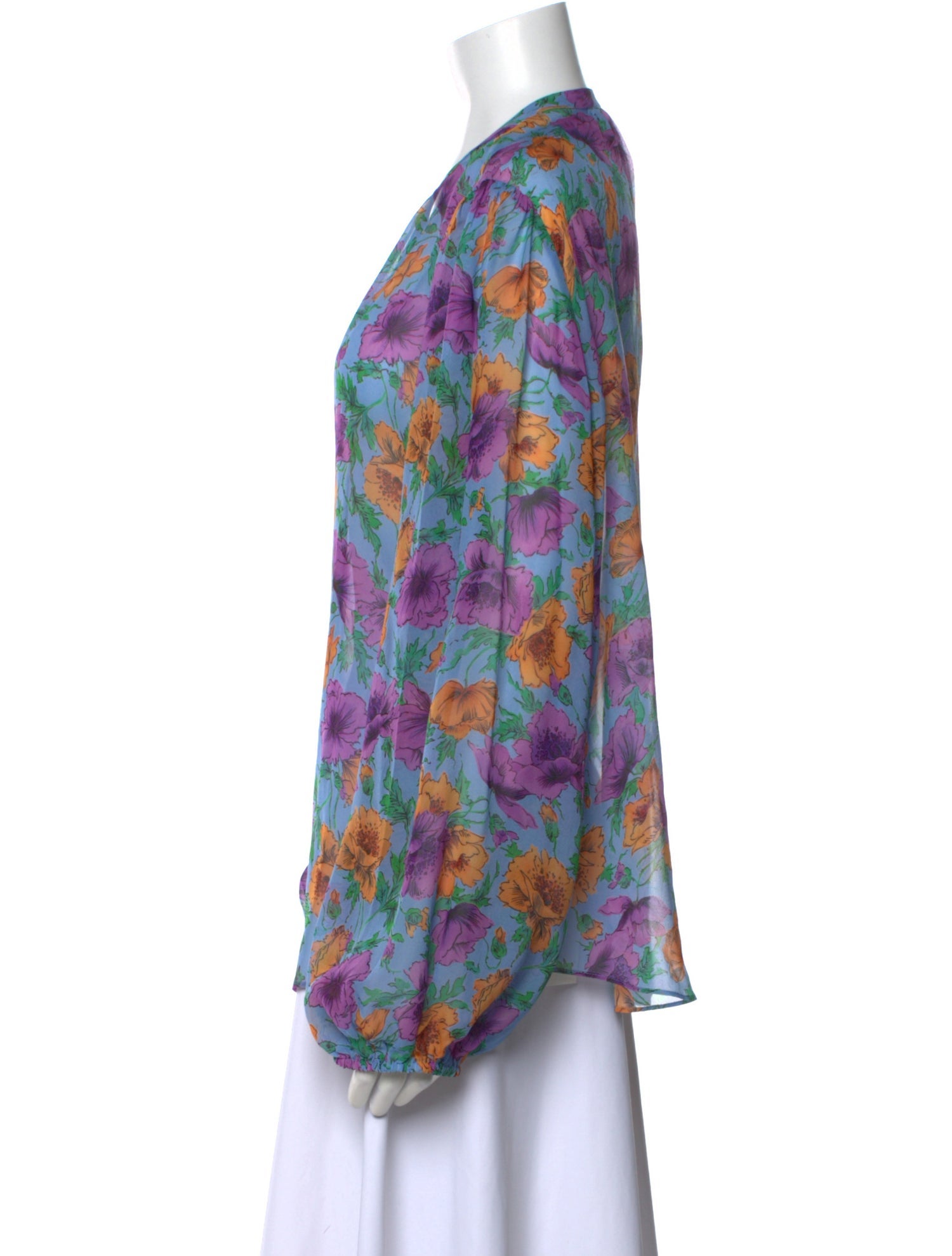 Veronica Beard Silk Floral Print Blouse