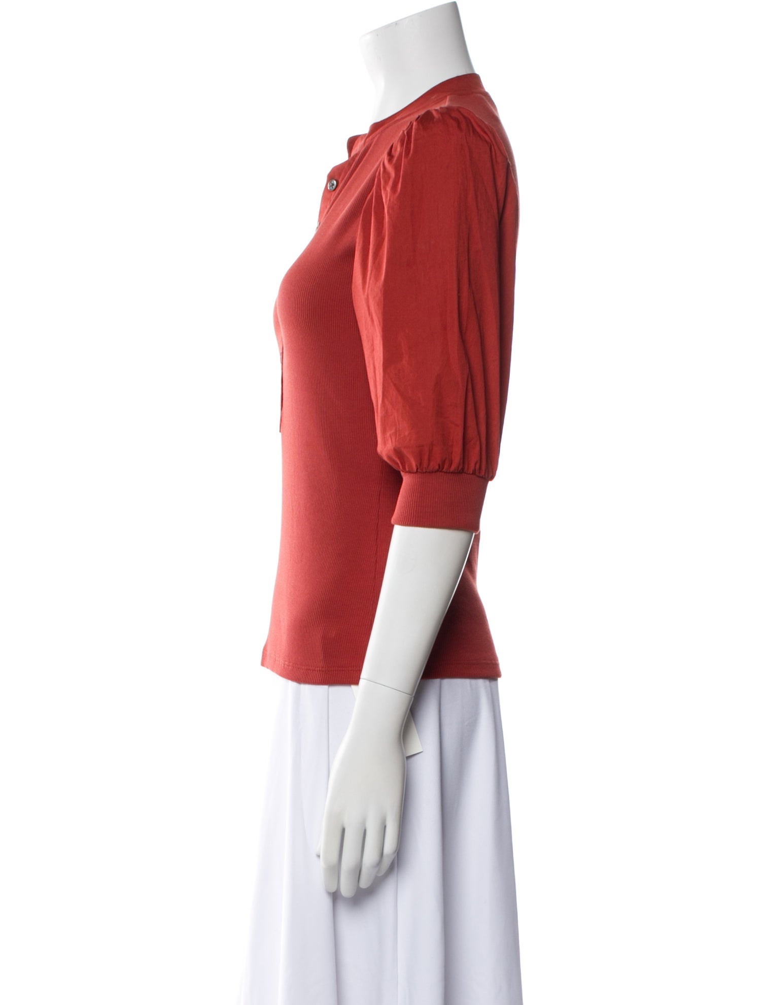 Veronica Beard V-Neck Three-Quarter Sleeve Polo