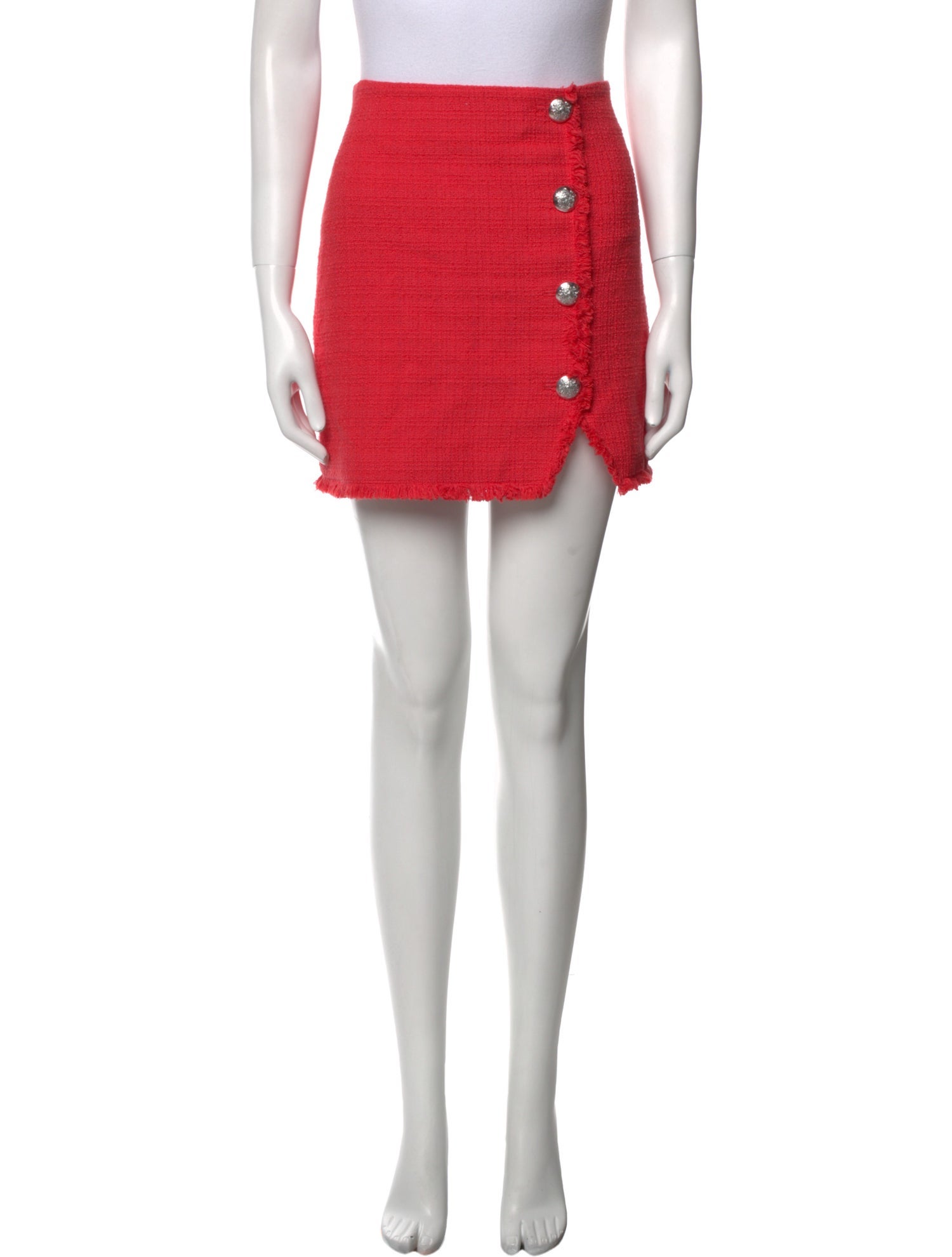 Veronica Beard Raw-Edge Trim Mini Skirt