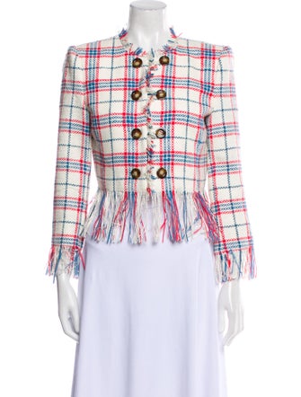 Veronica Beard Plaid Print Jacket
