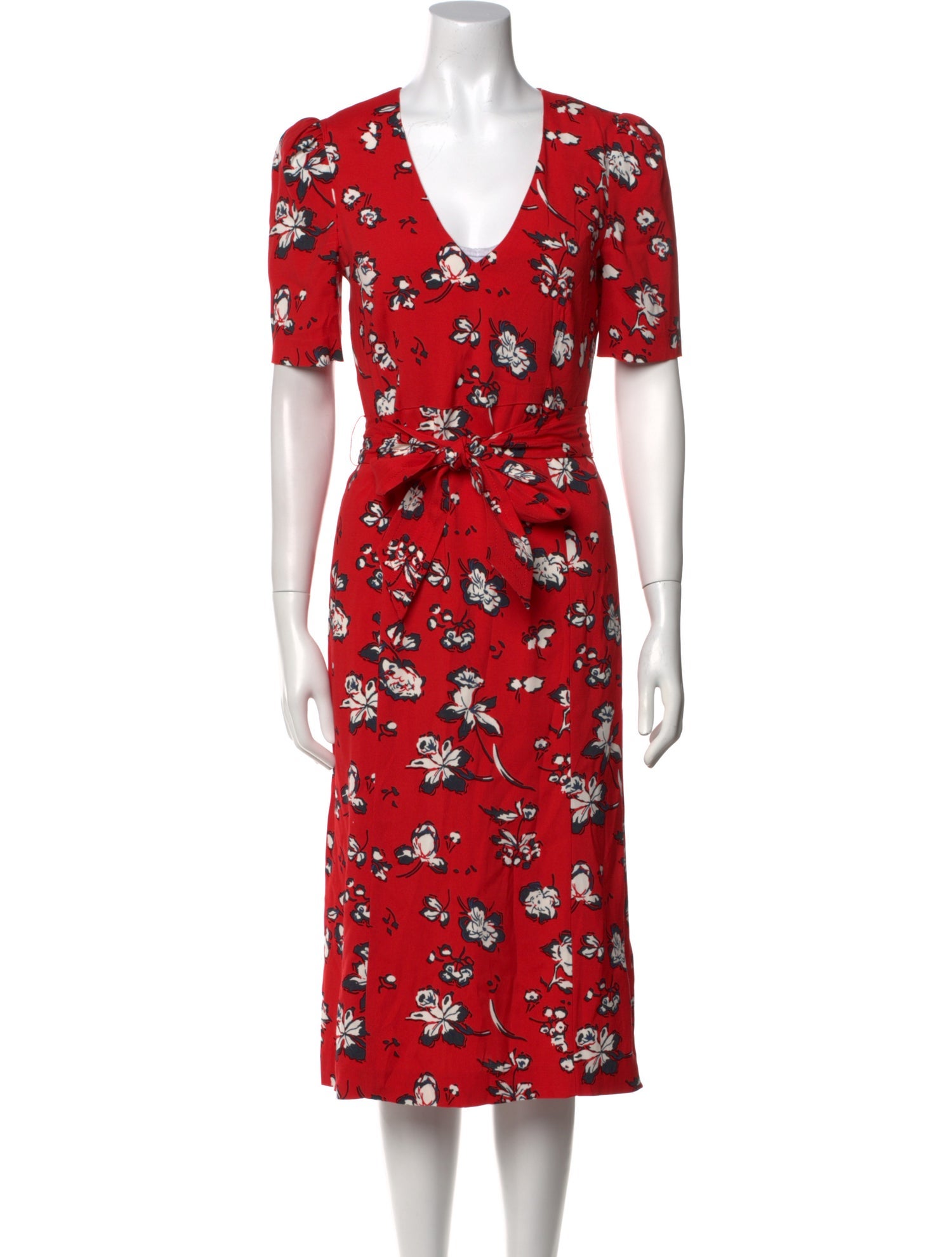 Veronica Beard Floral Print Midi Length Dress