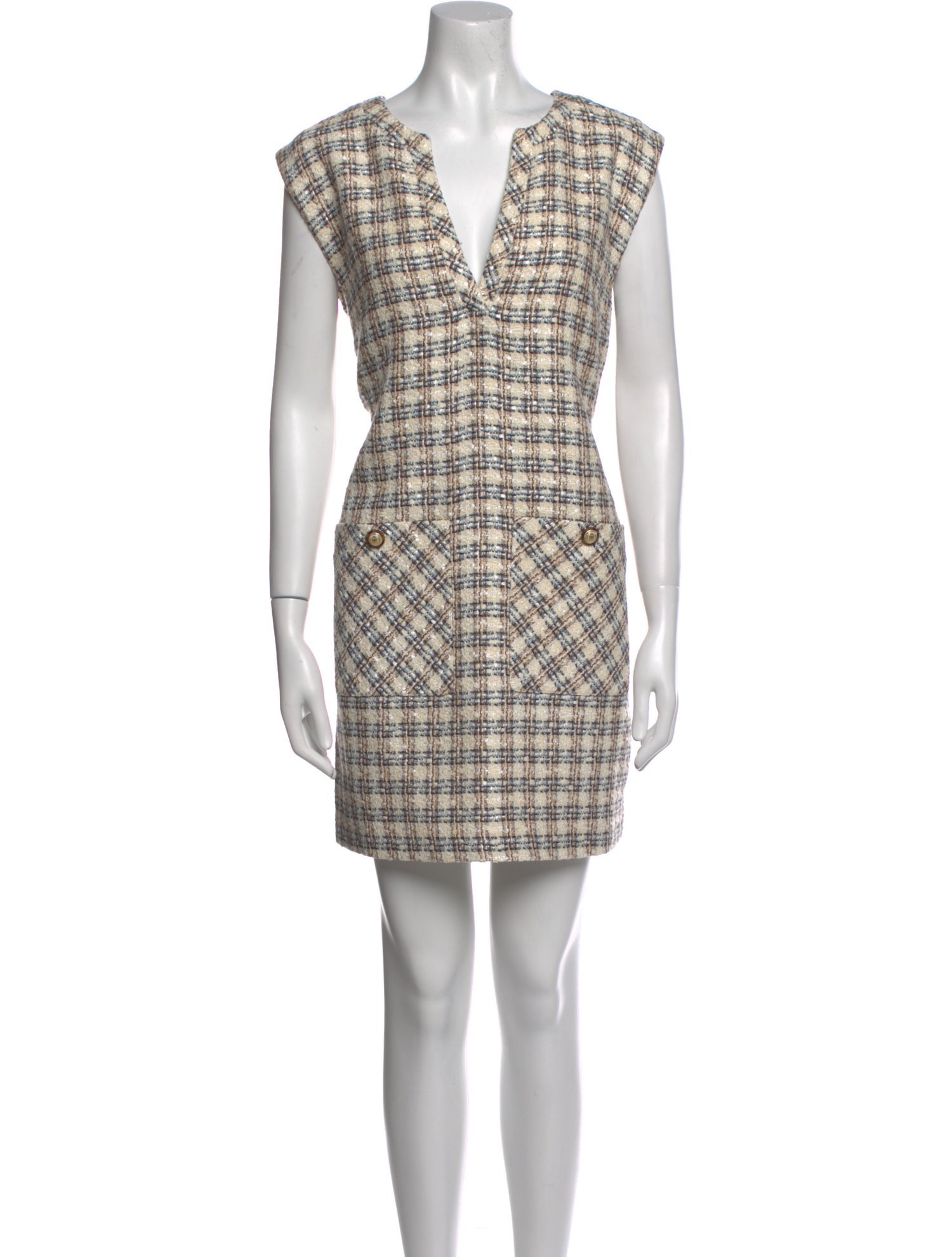 Veronica Beard Plaid Print Mini Dress