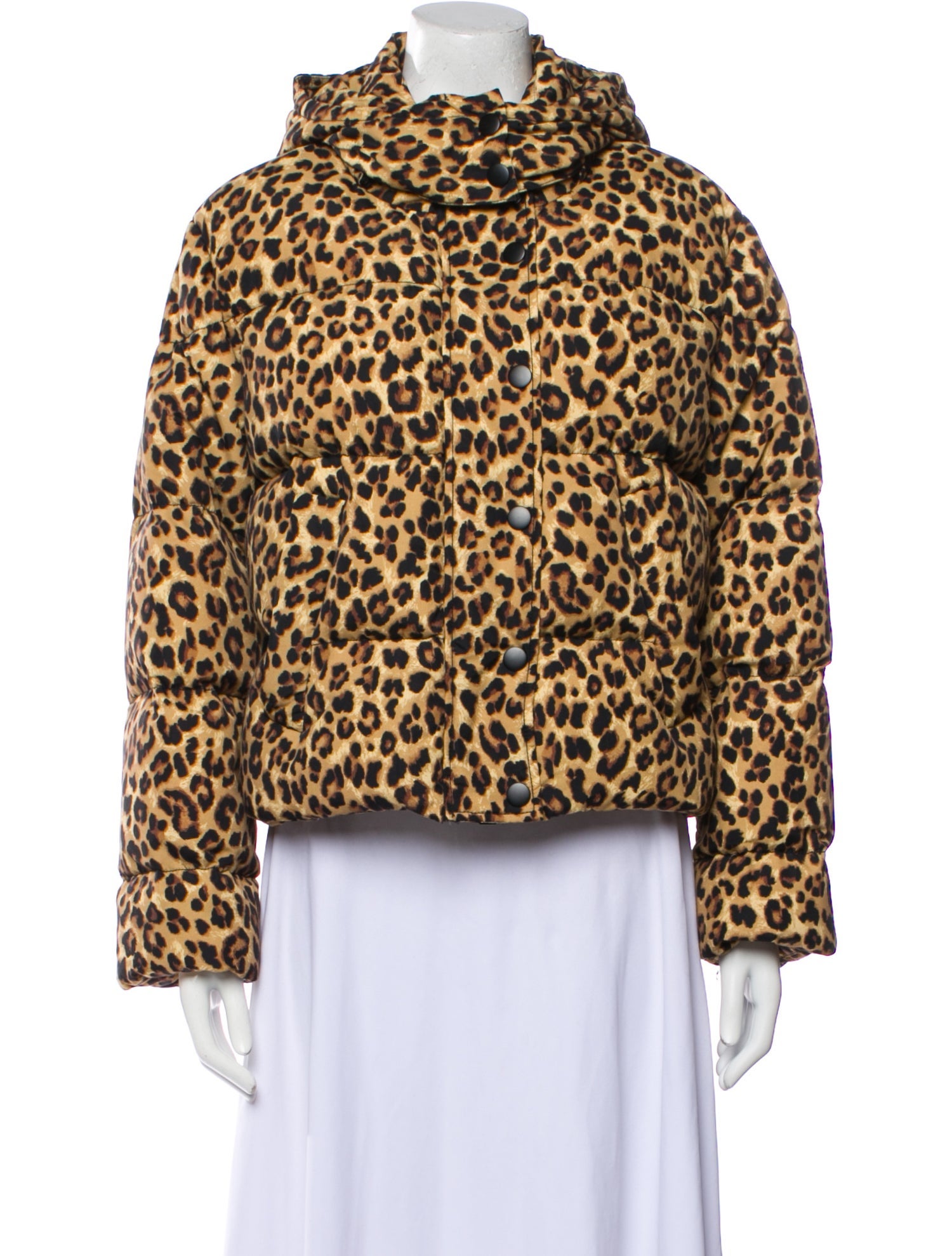 Veronica Beard Nylon Animal Print Down Jacket
