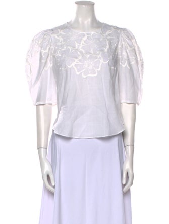 Veronica Beard Crew Neck Short Sleeve Top