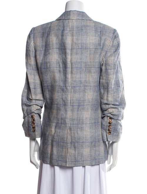 Veronica Beard Linen Plaid Print Blazer