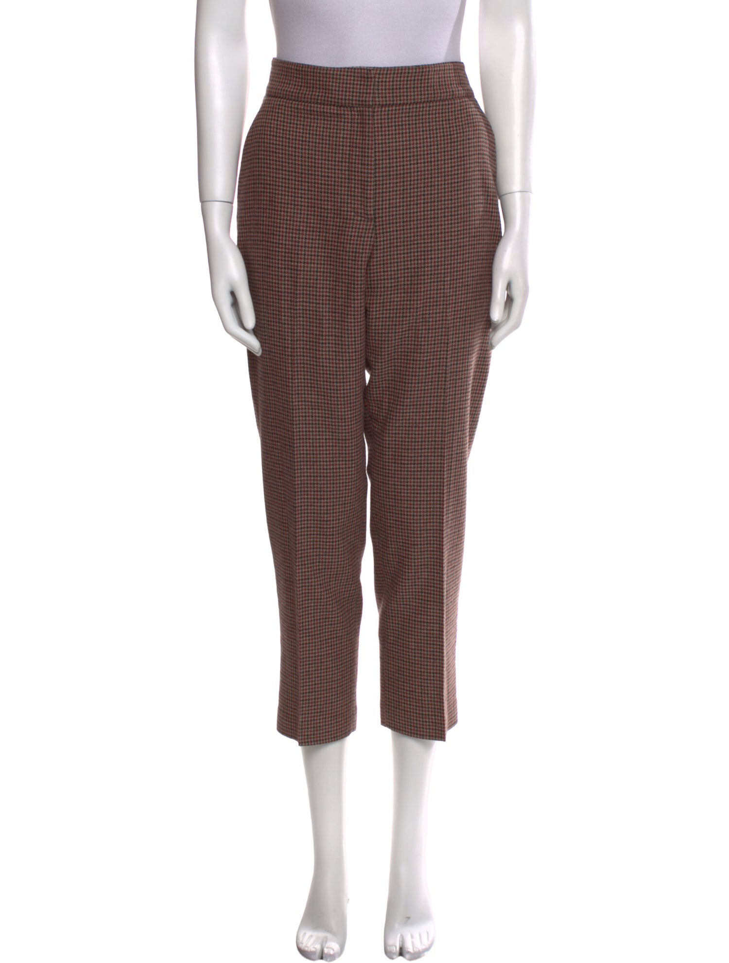 Veronica Beard Plaid Print Straight Leg Pants