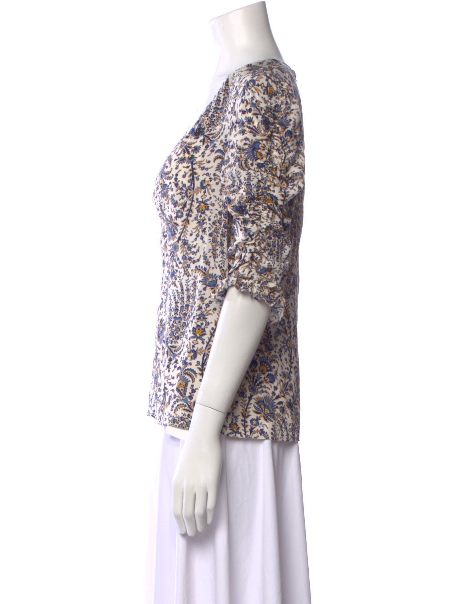 Veronica Beard Silk Floral Print Blouse