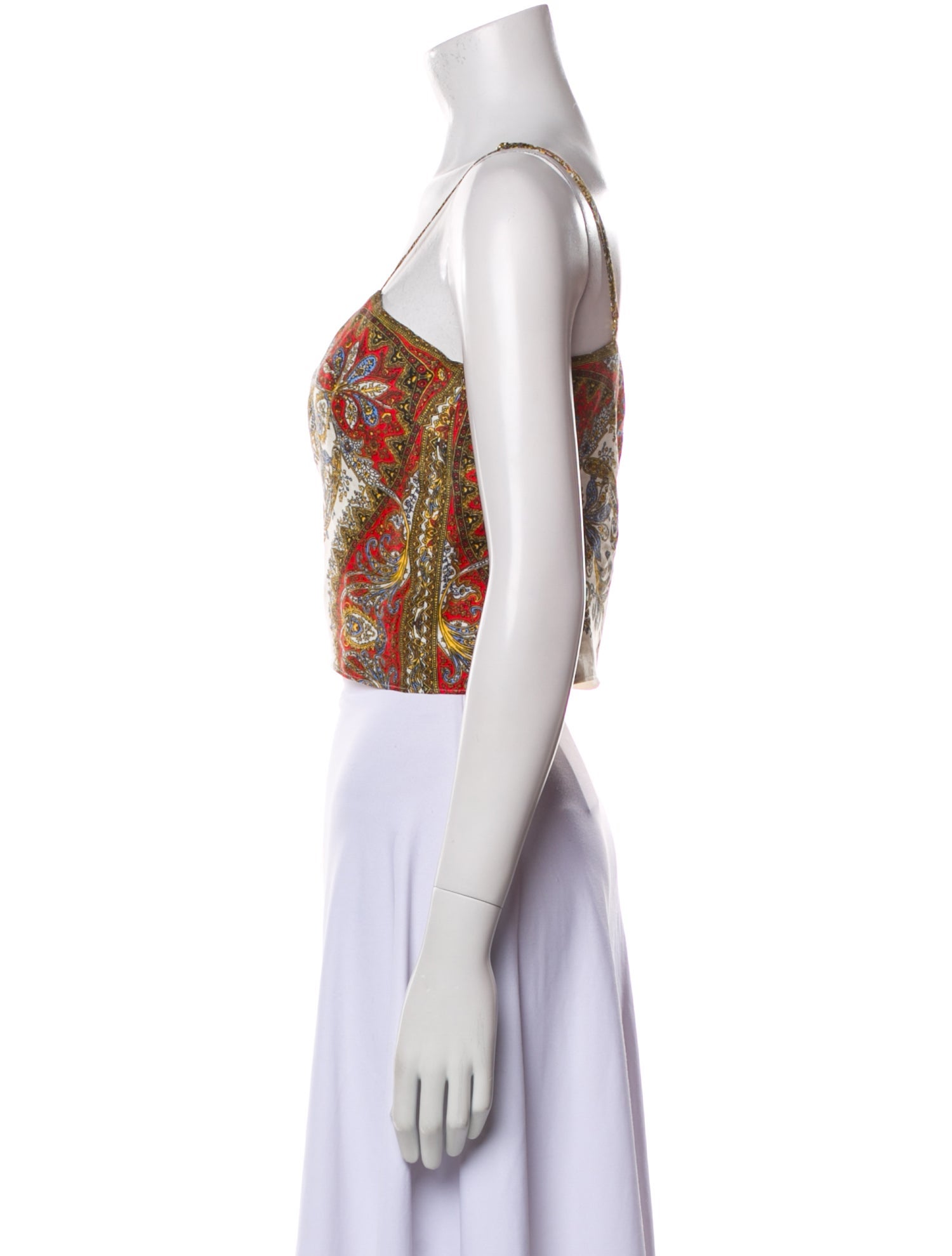 Veronica Beard Linen Printed Crop Top w/ Tags