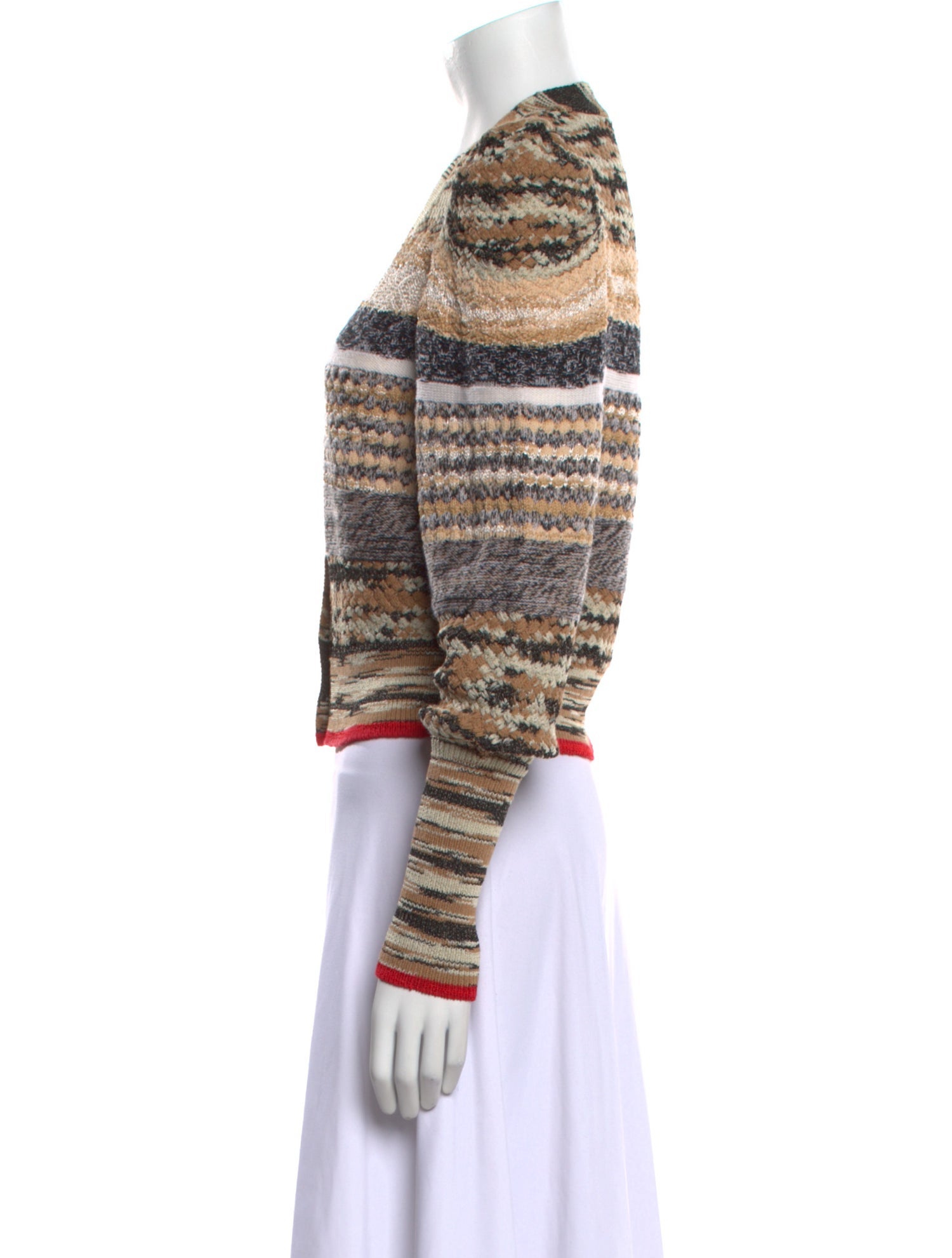 Veronica Beard Striped V-Neck Sweater