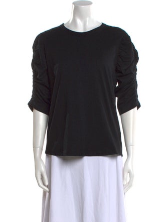 Veronica Beard Crew Neck Three-Quarter Sleeve T-Shirt