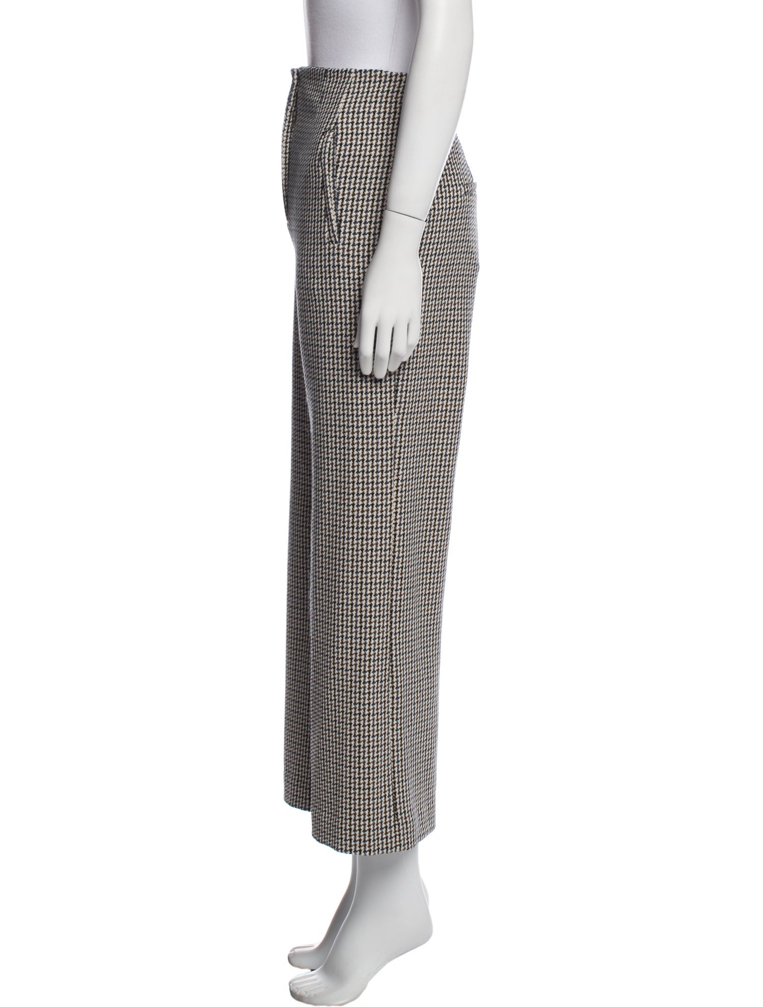 Veronica Beard Houndstooth Print Wide Leg Pants