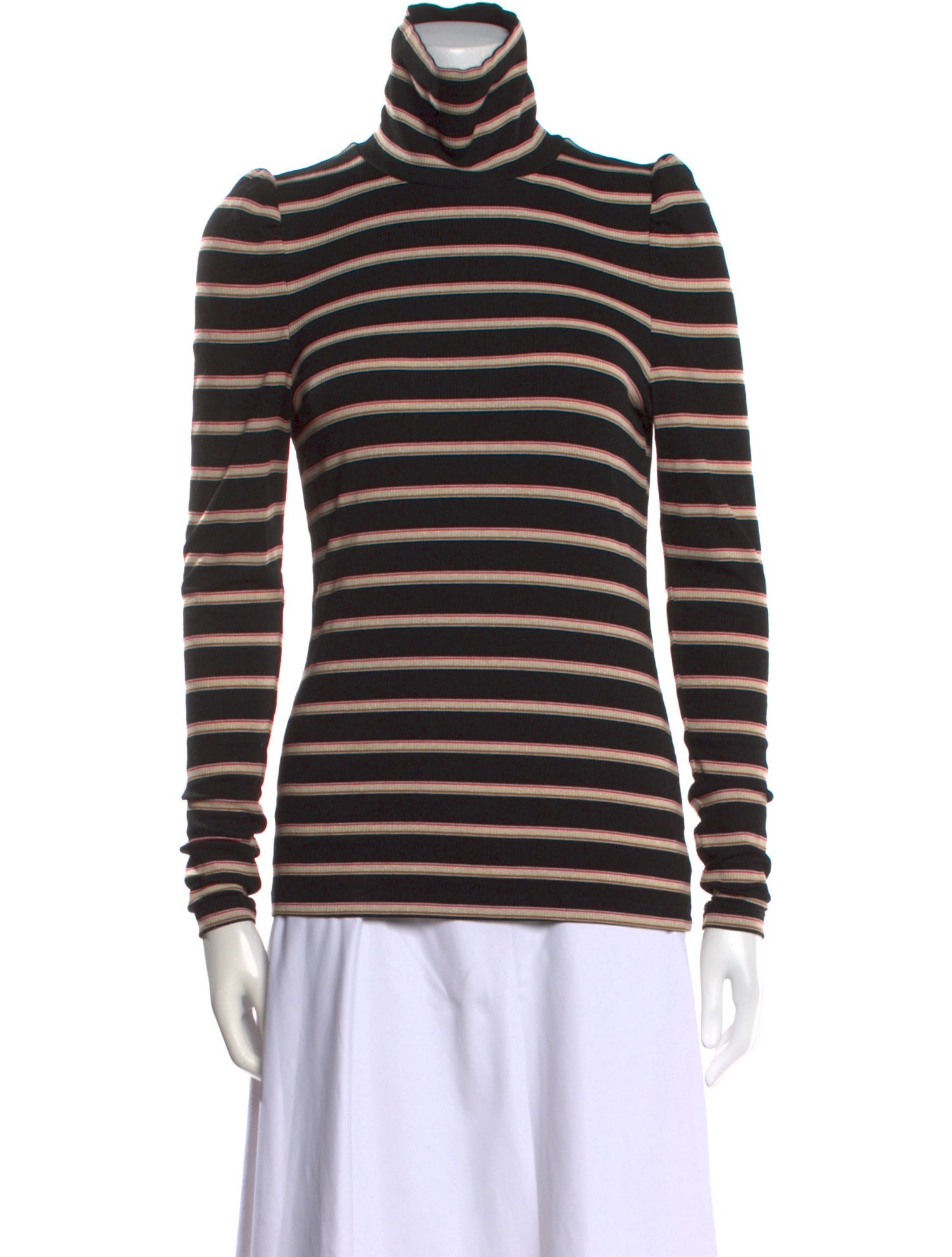 Veronica Beard Striped Turtleneck Top