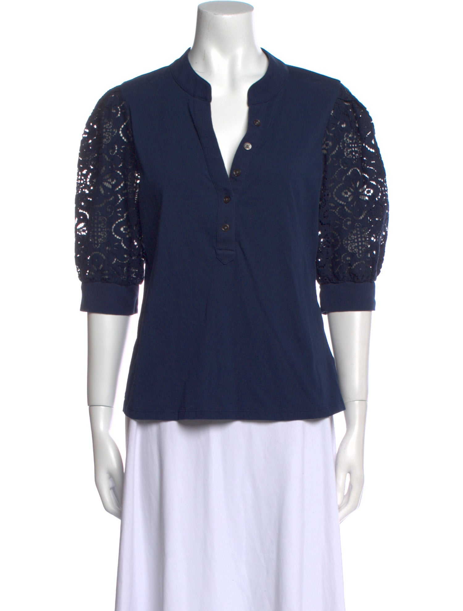 Veronica Beard V-Neck Three-Quarter Sleeve Tunic