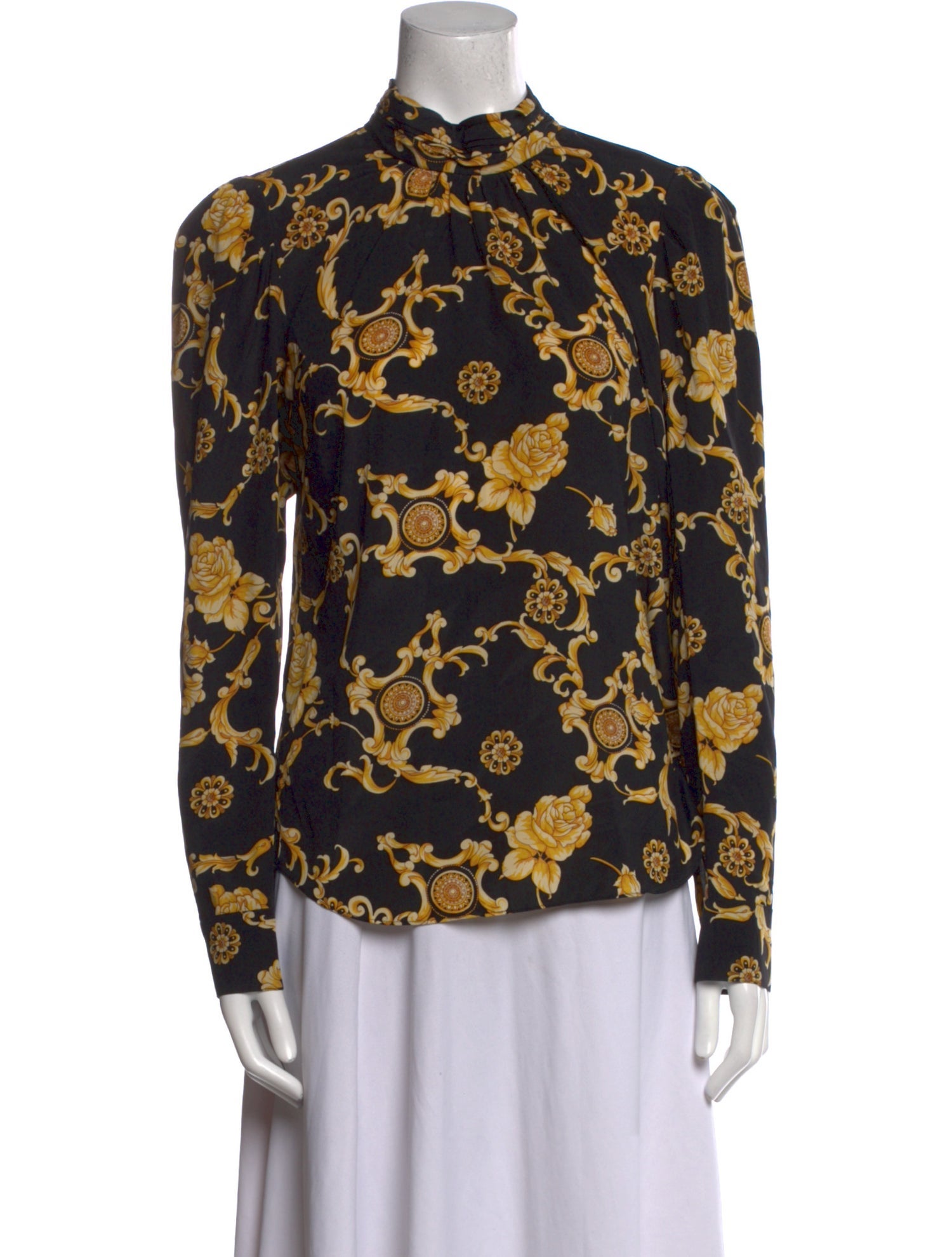 Veronica Beard Silk Floral Print Button-Up Top