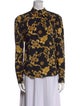 Veronica Beard Silk Floral Print Button-Up Top