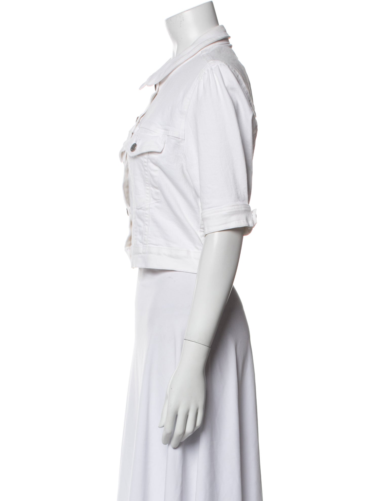 Veronica Beard Three-Quarter Sleeve Crop Top