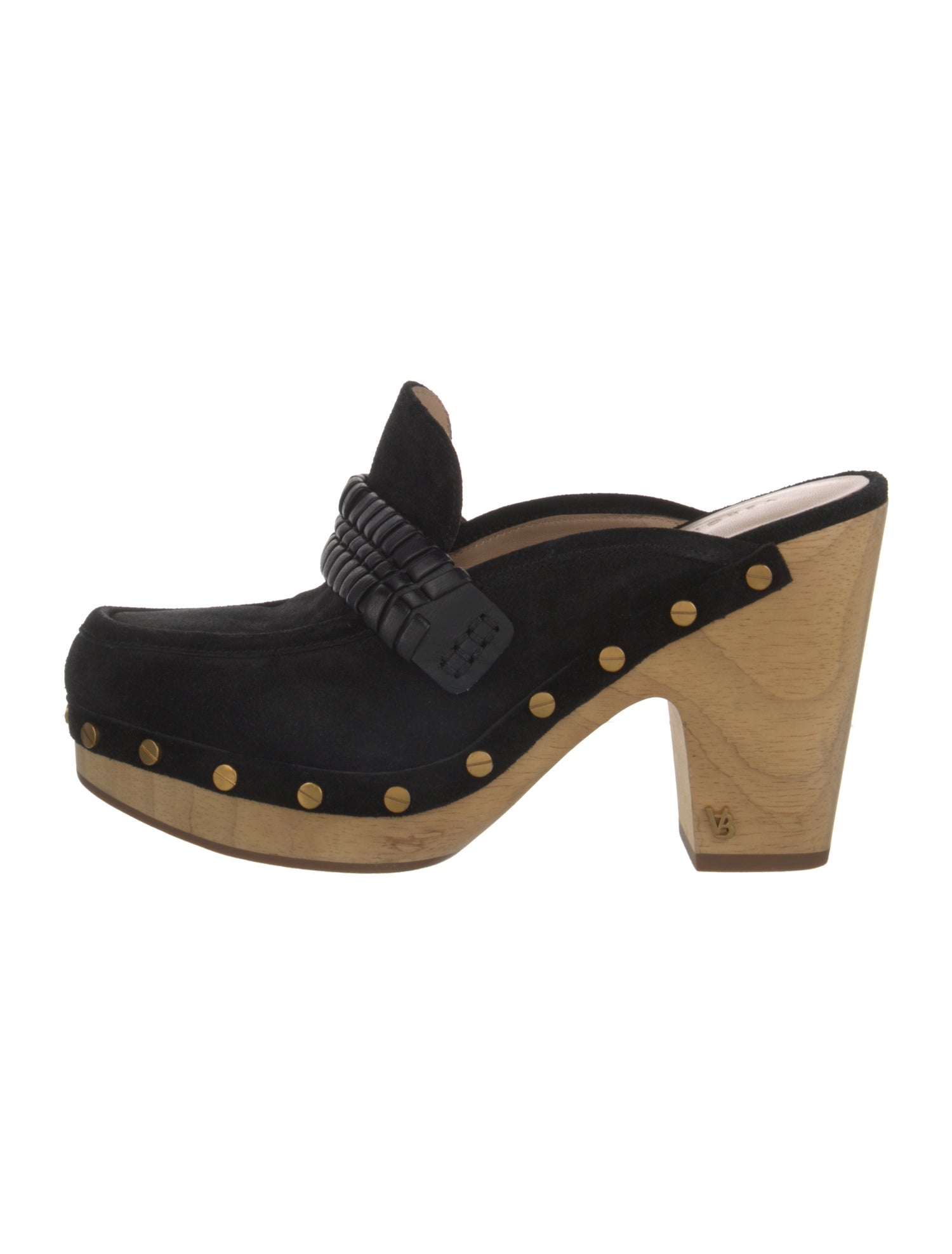 Veronica Beard Suede Studded Accents Mules