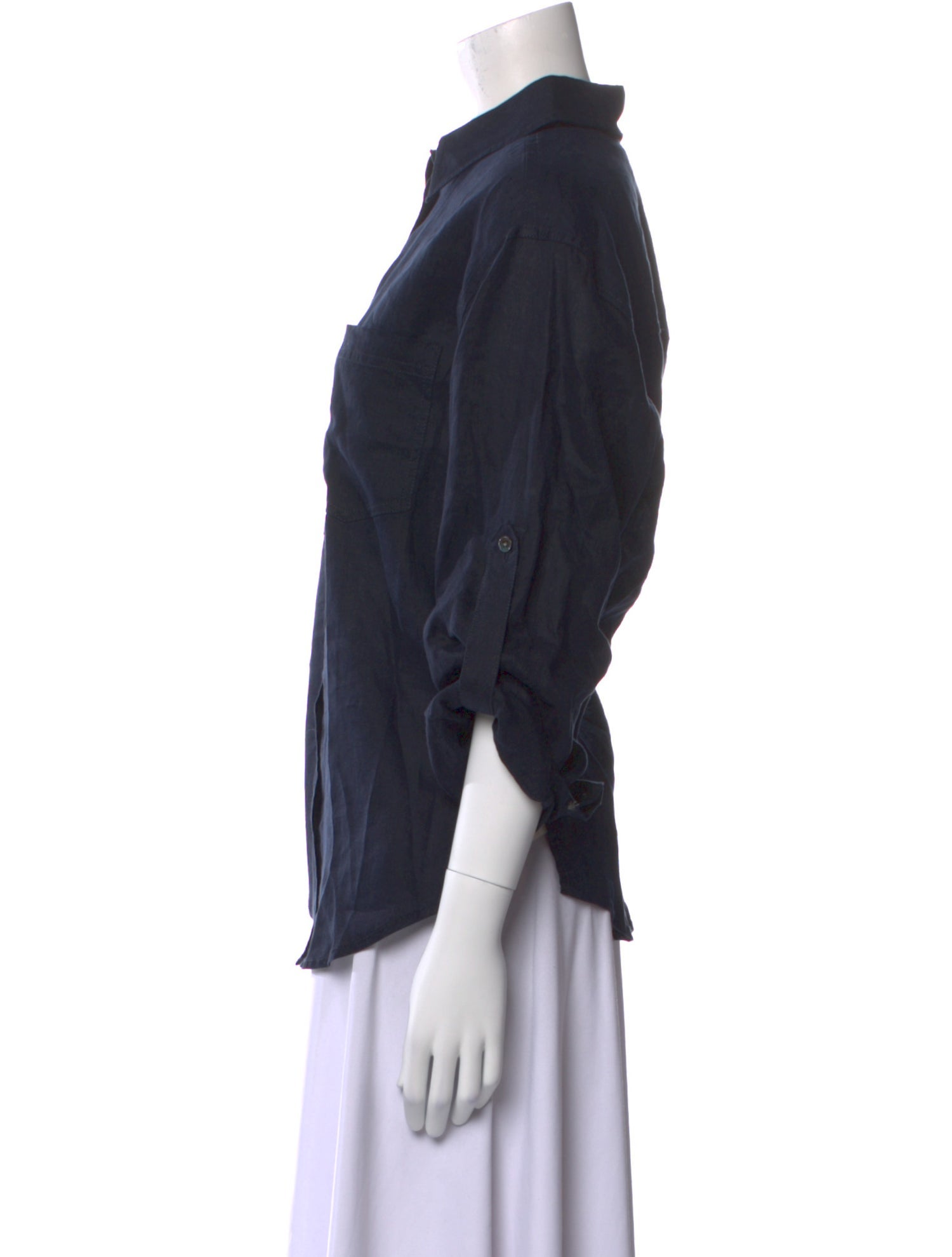 Veronica Beard Linen Three-Quarter Sleeve Button-Up Top w/ Tags