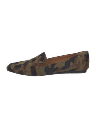 Veronica Beard Ponyhair Camouflage Print Loafers