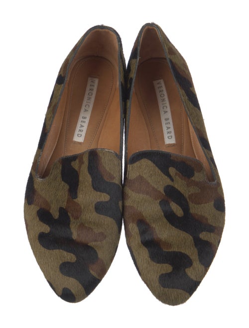 Veronica Beard Ponyhair Camouflage Print Loafers