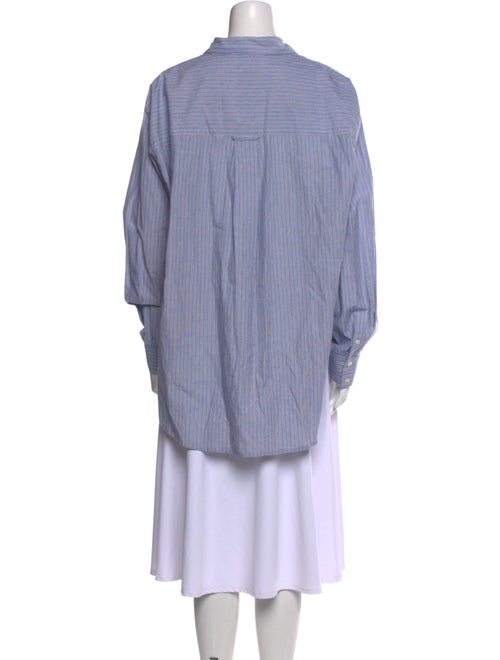 Veronica Beard Striped Long Sleeve Button-Up Top