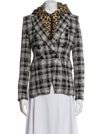 Veronica Beard Nylon Plaid Print Down Jacket