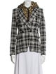 Veronica Beard Nylon Plaid Print Down Jacket