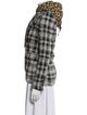 Veronica Beard Nylon Plaid Print Down Jacket