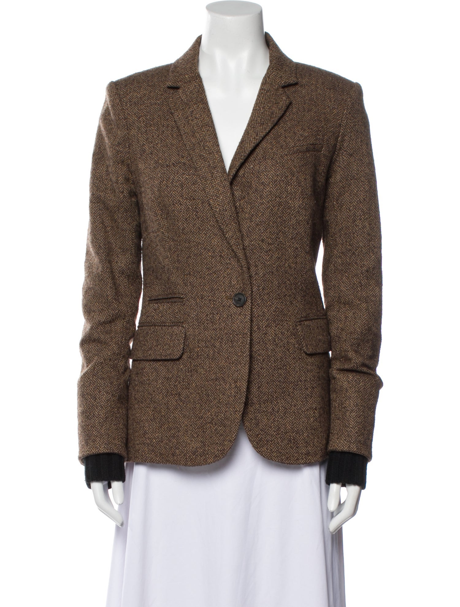 Veronica Beard Wool Colorblock Pattern Blazer