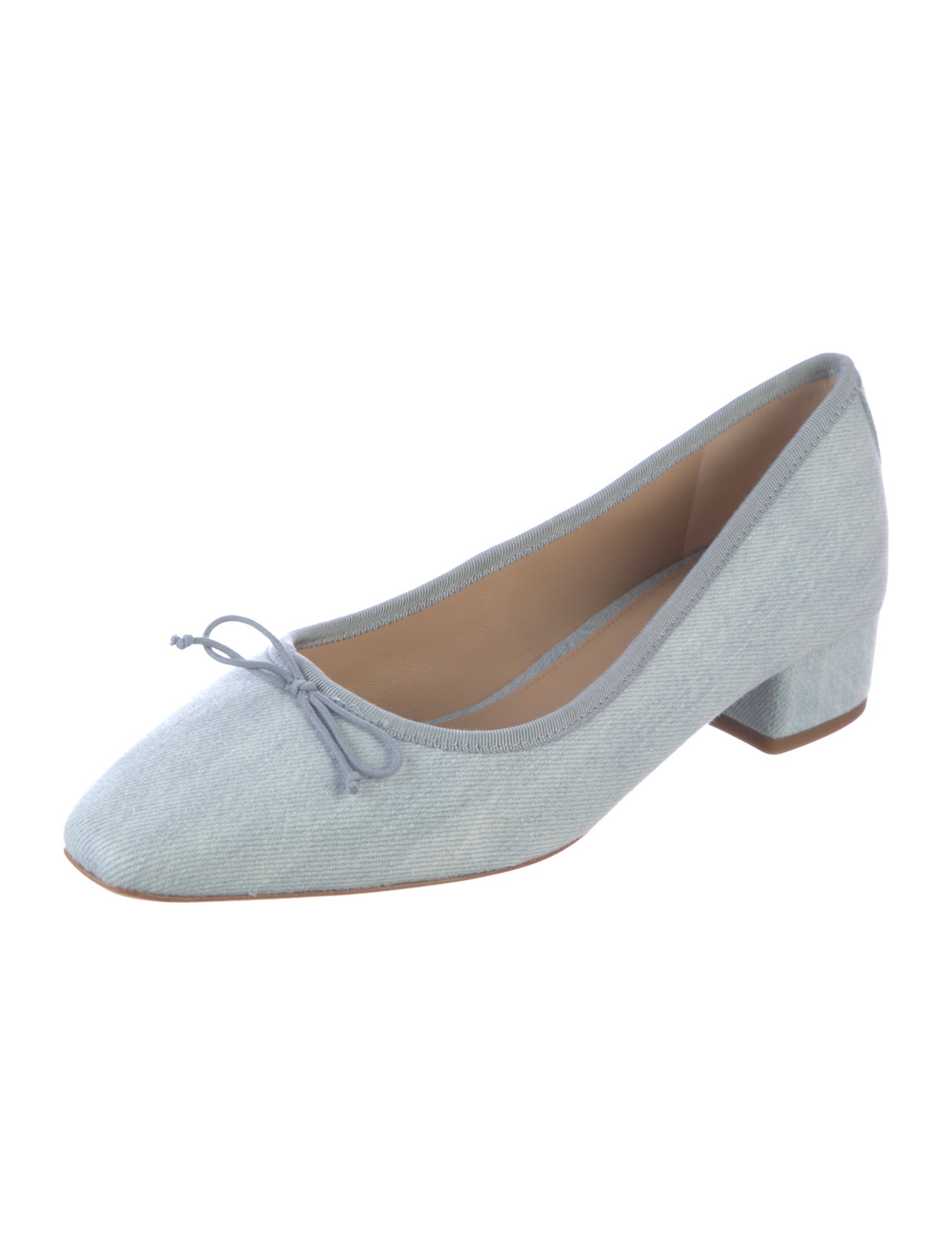 Veronica Beard Denim Bow Accents Pumps