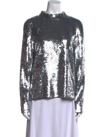 Veronica Beard Printed Mock Neck Blouse