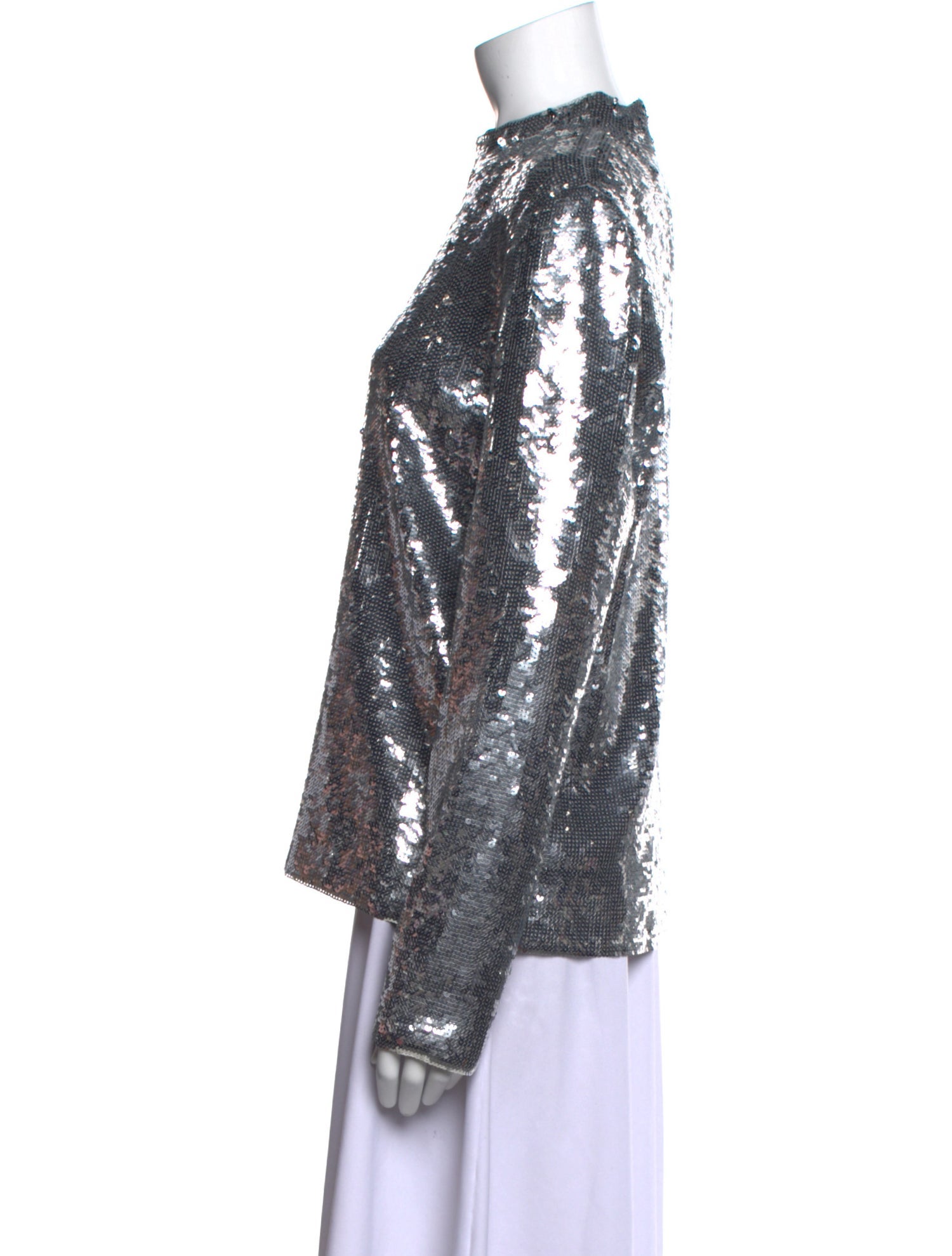 Veronica Beard Printed Mock Neck Blouse