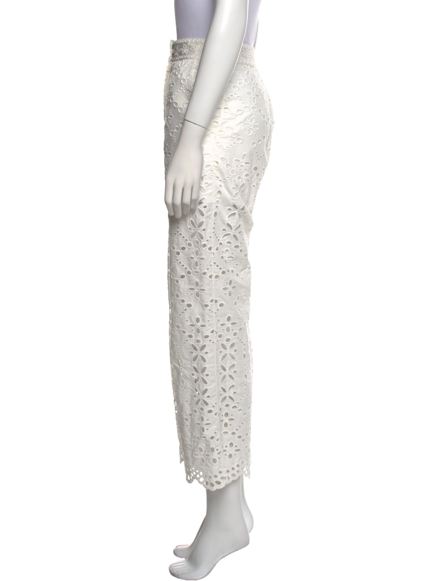 Veronica Beard Lace Pattern Wide Leg Pants