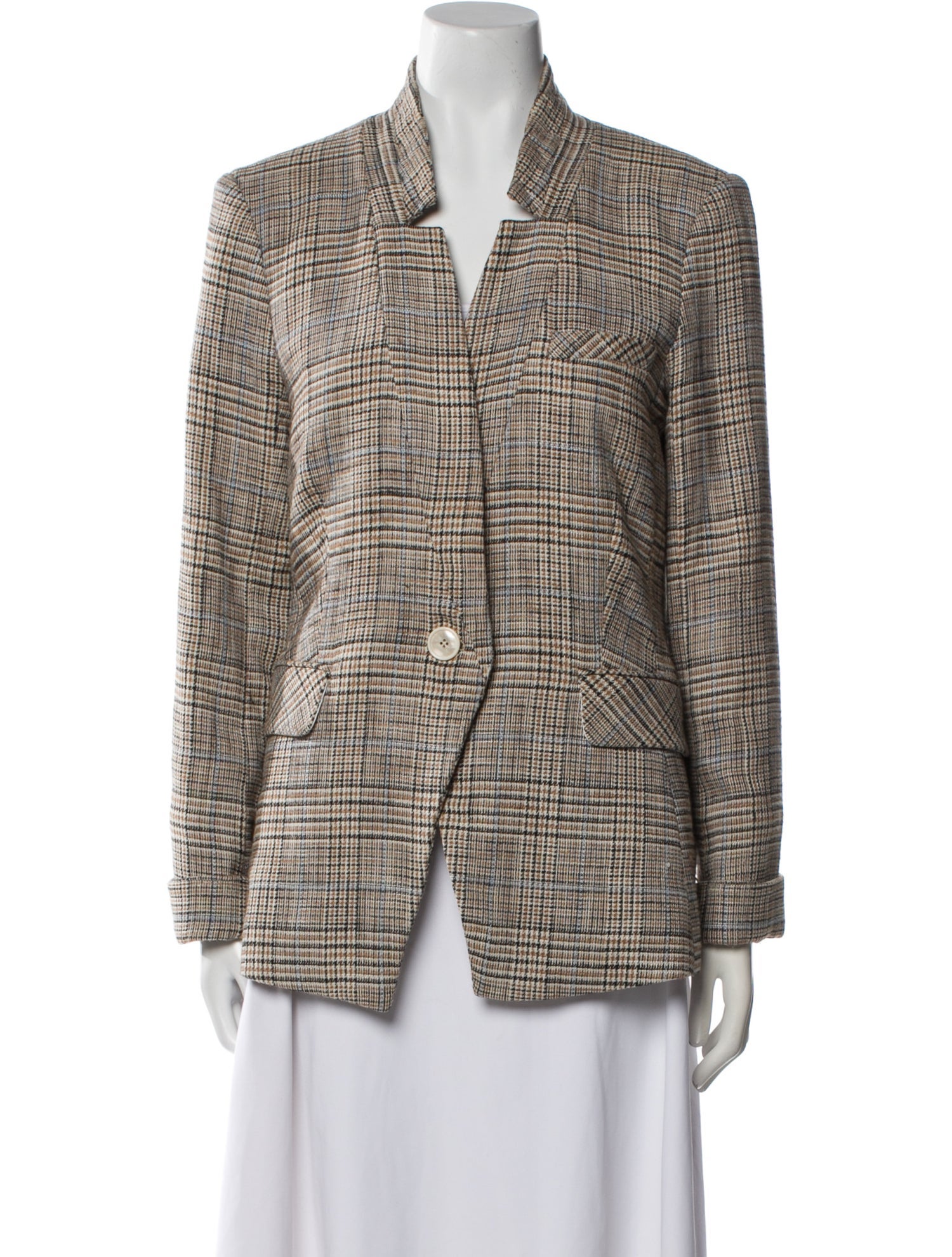 Veronica Beard Plaid Print Blazer