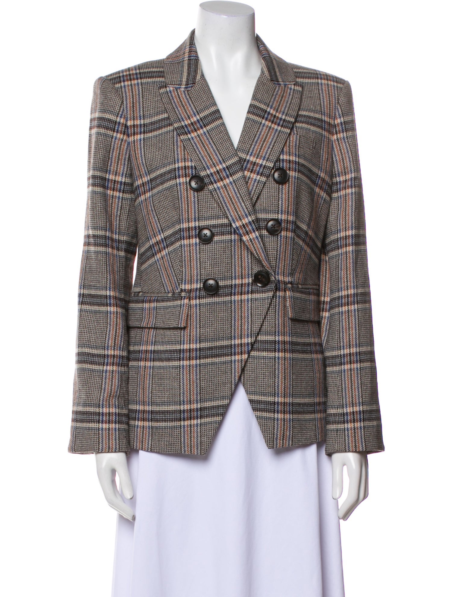 Veronica Beard Plaid Print Blazer