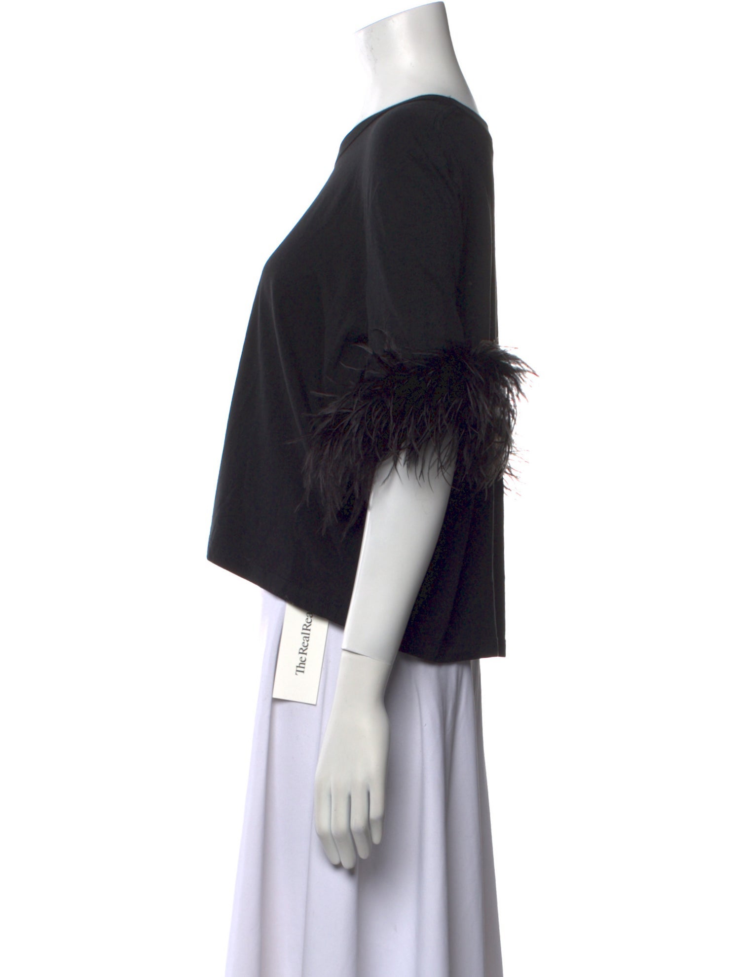 Veronica Beard Scoop Neck Short Sleeve Crop Top