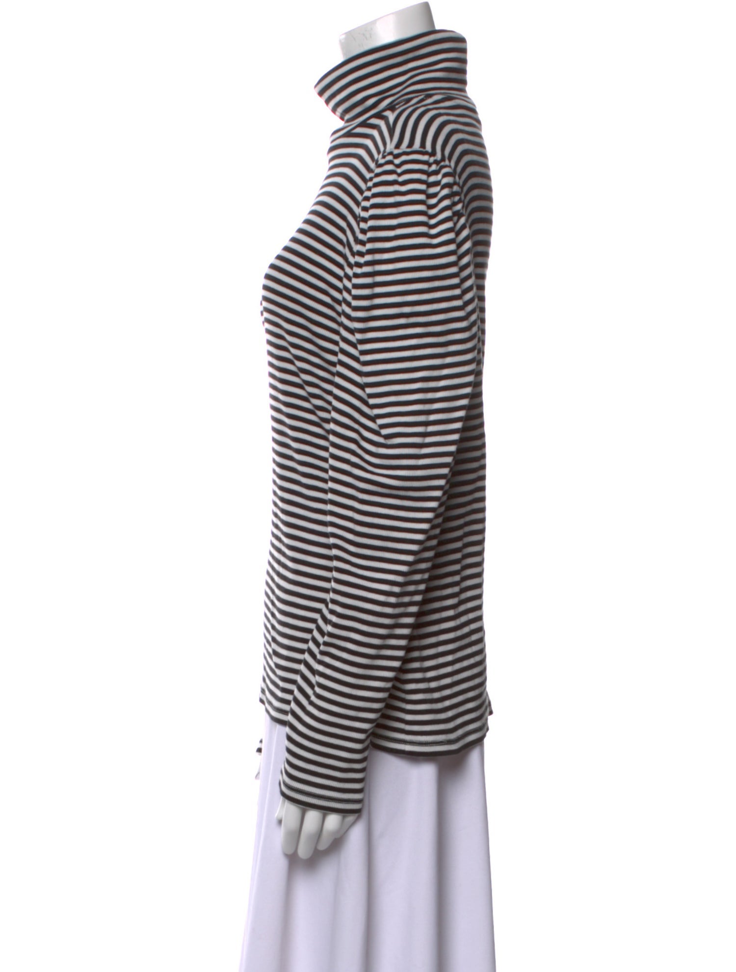 Veronica Beard Striped Turtleneck Top