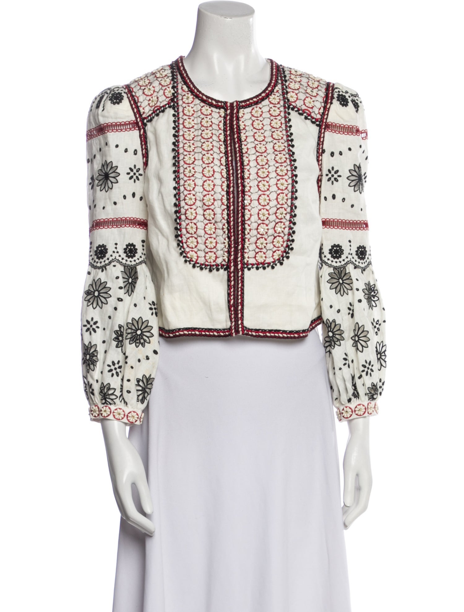 Veronica Beard Linen Printed Evening Jacket