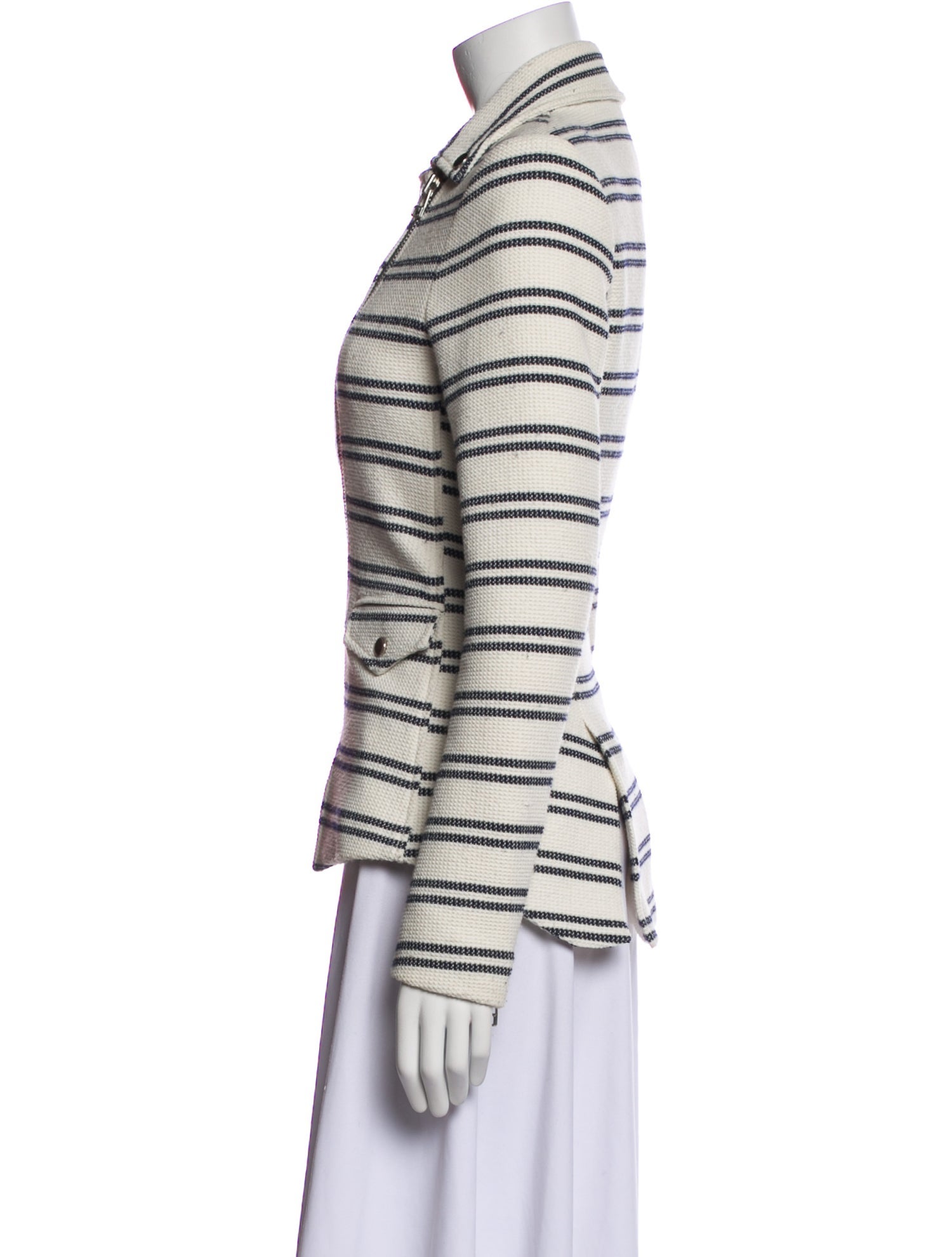 Veronica Beard Striped Biker Jacket