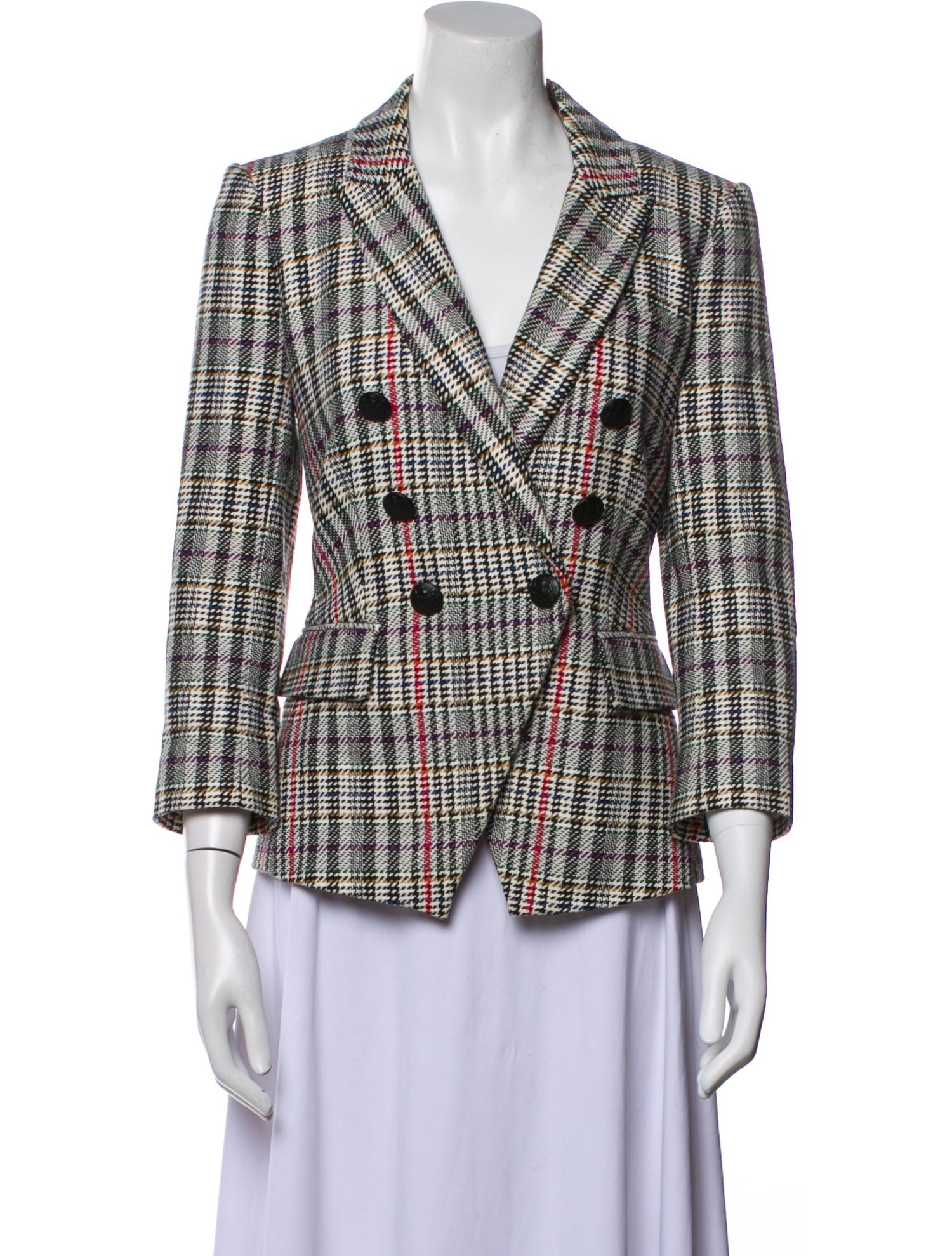 Veronica Beard Plaid Print Blazer